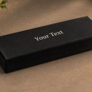 Black PU Leather Pen Box with Soft Velvet Interior