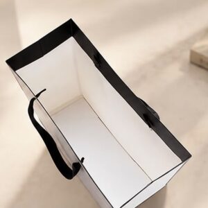 White Gift Bag with Black Border