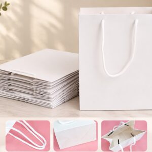 White Gift Bag with Ribbon Handles – Pack of 10